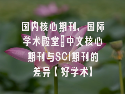 国内核心期刊，国际学术殿堂：中文核心期刊与SCI期刊的差异【好学术】