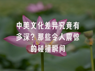 中美文化差异究竟有多深？那些令人震惊的碰撞瞬间