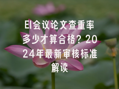EI会议论文查重率多少才算合格？2024年最新审核标准解读