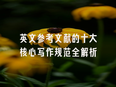 英文参考文献的十大核心写作规范全解析