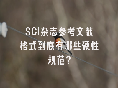 SCI杂志参考文献格式到底有哪些硬性规范？