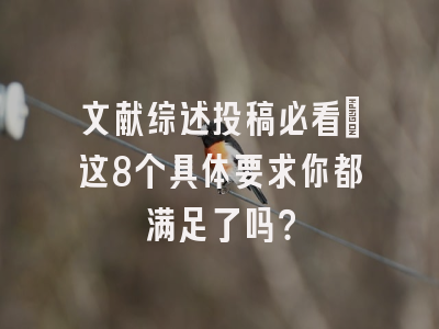文献综述投稿必看：这8个具体要求你都满足了吗？