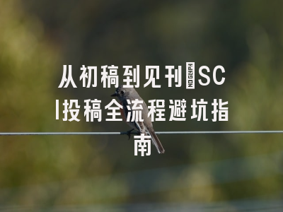 从初稿到见刊：SCI投稿全流程避坑指南