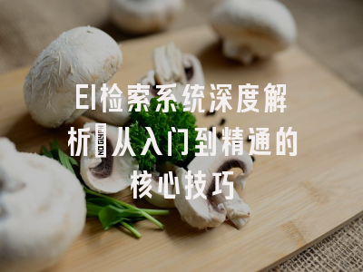EI检索系统深度解析：从入门到精通的核心技巧