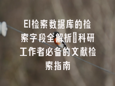 EI检索数据库的检索字段全解析：科研工作者必备的文献检索指南
