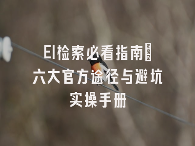 EI检索必看指南：六大官方途径与避坑实操手册