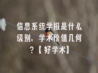 信息系统学报是什么级别，学术价值几何？【好学术】