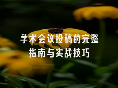 学术会议投稿的完整指南与实战技巧