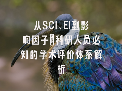 从SCI、EI到影响因子：科研人员必知的学术评价体系解析