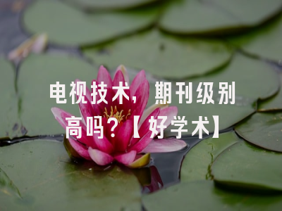 电视技术，期刊级别高吗？【好学术】