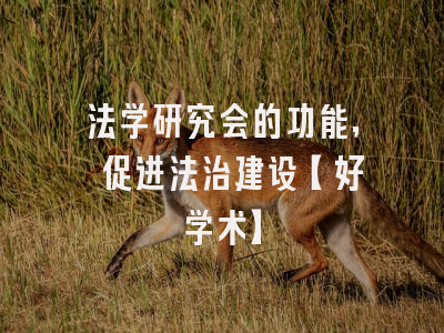 法学研究会的功能, 促进法治建设【好学术】