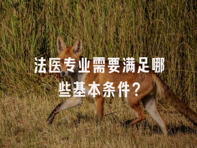 法医专业需要满足哪些基本条件？