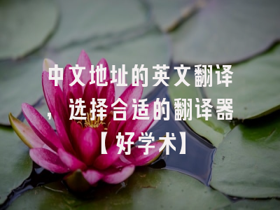 中文地址的英文翻译，选择合适的翻译器【好学术】