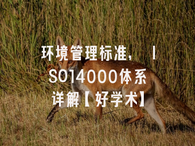 环境管理标准, ISO14000体系详解【好学术】