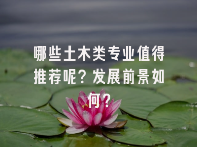 哪些土木类专业值得推荐呢？发展前景如何？