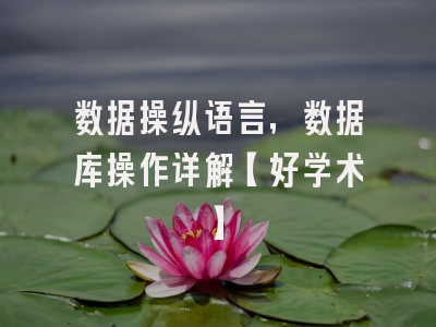 数据操纵语言，数据库操作详解【好学术】