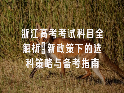 浙江高考考试科目全解析：新政策下的选科策略与备考指南