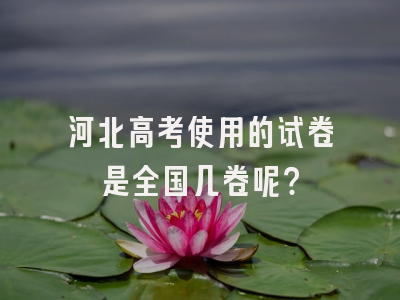 河北高考使用的试卷是全国几卷呢？