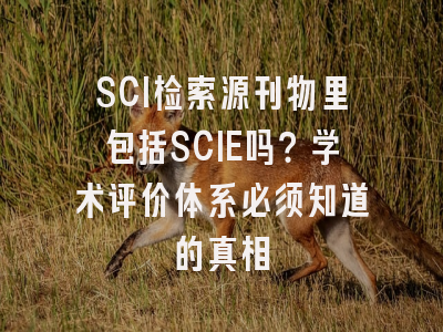 SCI检索源刊物里包括SCIE吗？学术评价体系必须知道的真相