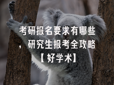 考研报名要求有哪些，研究生报考全攻略【好学术】