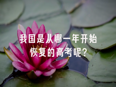 我国是从哪一年开始恢复的高考呢？