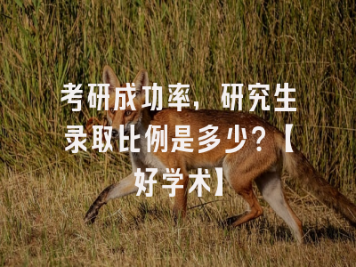 考研成功率，研究生录取比例是多少？【好学术】