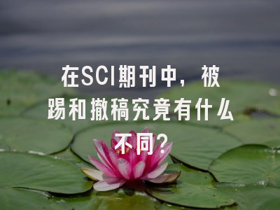 在SCI期刊中，被踢和撤稿究竟有什么不同？