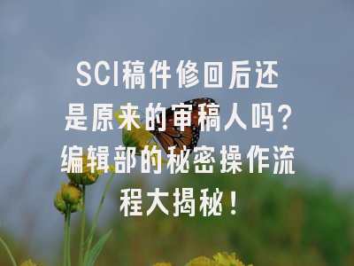 SCI稿件修回后还是原来的审稿人吗？编辑部的秘密操作流程大揭秘！