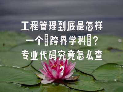 工程管理到底是怎样一个「跨界学科」？专业代码究竟怎么查？