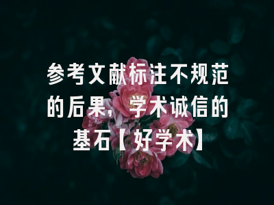 参考文献标注不规范的后果，学术诚信的基石【好学术】