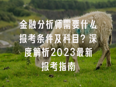 金融分析师需要什么报考条件及科目？深度解析2023最新报考指南