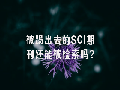 被踢出去的SCI期刊还能被检索吗？