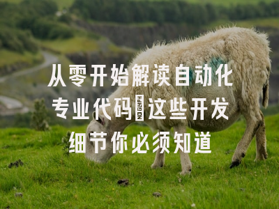 从零开始解读自动化专业代码：这些开发细节你必须知道