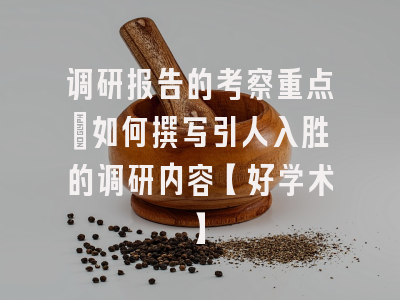 调研报告的考察重点：如何撰写引人入胜的调研内容【好学术】