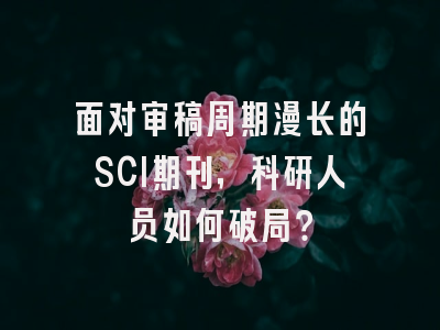 面对审稿周期漫长的SCI期刊，科研人员如何破局？