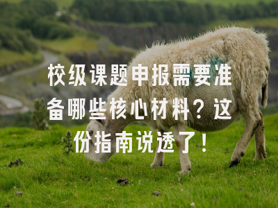 校级课题申报需要准备哪些核心材料？这份指南说透了！