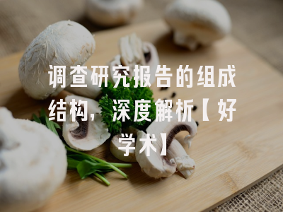 调查研究报告的组成结构，深度解析【好学术】