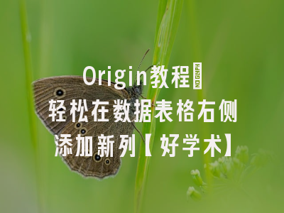Origin教程：轻松在数据表格右侧添加新列【好学术】