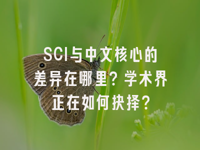 SCI与中文核心的差异在哪里？学术界正在如何抉择？
