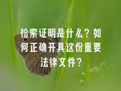 检索证明是什么？如何正确开具这份重要法律文件？