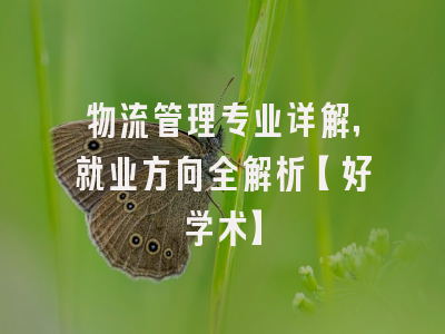 物流管理专业详解，就业方向全解析【好学术】