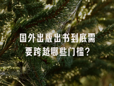 国外出版出书到底需要跨越哪些门槛？
