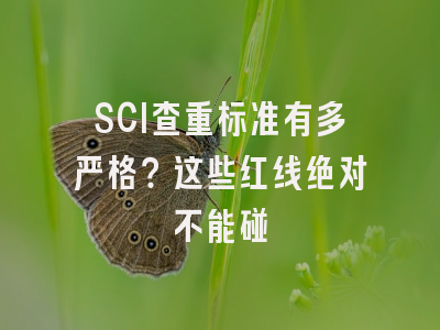 SCI查重标准有多严格？这些红线绝对不能碰