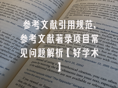参考文献引用规范，参考文献著录项目常见问题解析【好学术】