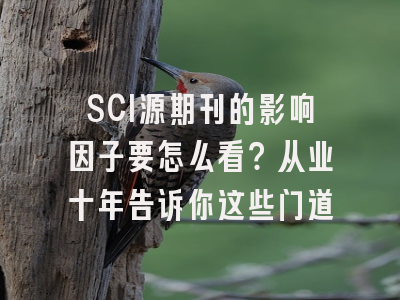 SCI源期刊的影响因子要怎么看？从业十年告诉你这些门道