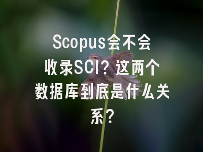 Scopus会不会收录SCI？这两个数据库到底是什么关系？
