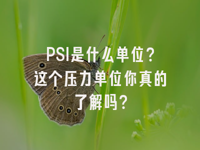 PSI是什么单位？这个压力单位你真的了解吗？