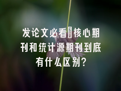 发论文必看：核心期刊和统计源期刊到底有什么区别？