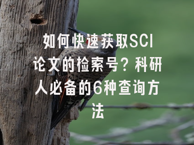 如何快速获取SCI论文的检索号？科研人必备的6种查询方法