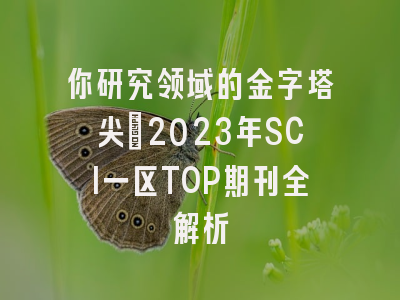 你研究领域的金字塔尖：2023年SCI一区TOP期刊全解析
